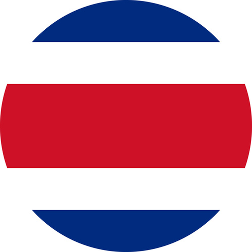 COSTA RICA COUNTRY FLAG | STICKER | DECAL | MULTIPLE STYLES TO CHOOSE FROM [Size: Circle - 75mm Diameter]