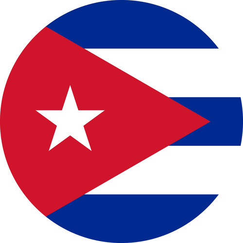 CUBA COUNTRY FLAG | STICKER | DECAL | MULTIPLE STYLES TO CHOOSE FROM [Size: Circle - 75mm Diameter]