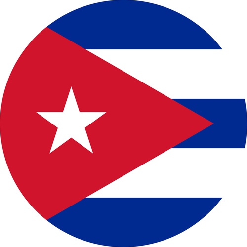 CUBA COUNTRY FLAG | STICKER | DECAL | MULTIPLE STYLES TO CHOOSE FROM [Size: Circle - 75mm Diameter]