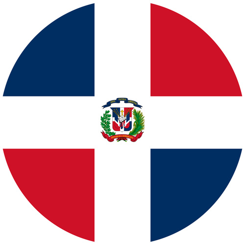 DOMINICAN REPUBLIC COUNTRY FLAG | STICKER | DECAL | MULTIPLE STYLES TO CHOOSE FROM [Size: Circle - 75mm Diameter]