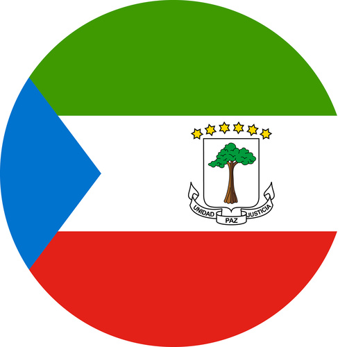 EQUATORIAL GUINEA COUNTRY FLAG | STICKER | DECAL | MULTIPLE STYLES TO CHOOSE FROM [Size: Circle - 75mm Diameter]