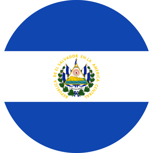 EL SALVADOR COUNTRY FLAG | STICKER | DECAL | MULTIPLE STYLES TO CHOOSE FROM [Size: Circle - 75mm Diameter]