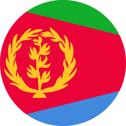 ERITEA COUNTRY FLAG | STICKER | DECAL | MULTIPLE STYLES TO CHOOSE FROM [Size: Circle - 75mm Diameter]