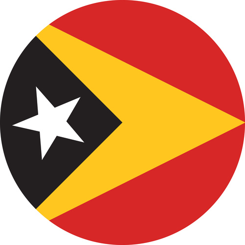 EAST TIMOR COUNTRY FLAG | STICKER | DECAL | MULTIPLE STYLES TO CHOOSE FROM [Size: Circle - 75mm Diameter]