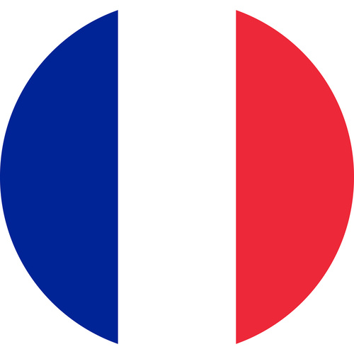 FRANCE COUNTRY FLAG | STICKER | DECAL | MULTIPLE STYLES TO CHOOSE FROM [Size: Circle - 75mm Diameter]