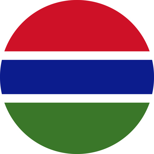 GAMBIA COUNTRY FLAG | STICKER | DECAL | MULTIPLE STYLES TO CHOOSE FROM [Size: Circle - 75mm Diameter]