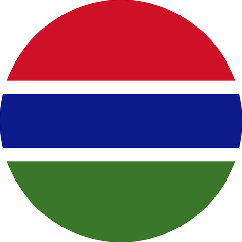 GAMBIA COUNTRY FLAG | STICKER | DECAL | MULTIPLE STYLES TO CHOOSE FROM [Size: Circle - 75mm Diameter]
