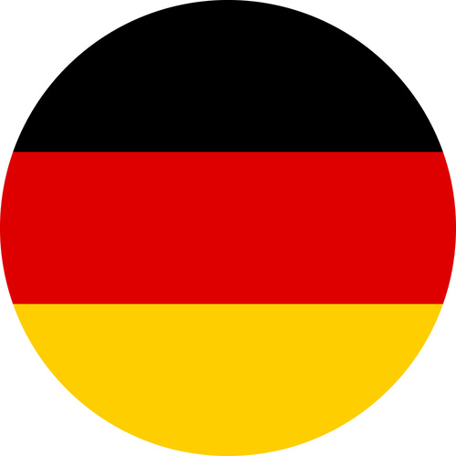 GERMANY COUNTRY FLAG | STICKER | DECAL | MULTIPLE STYLES TO CHOOSE FROM [Size: Circle - 75mm Diameter]