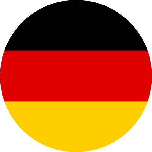 GERMANY COUNTRY FLAG | STICKER | DECAL | MULTIPLE STYLES TO CHOOSE FROM [Size: Circle - 75mm Diameter]