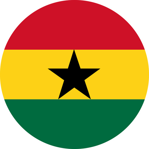 GHANA COUNTRY FLAG | STICKER | DECAL | MULTIPLE STYLES TO CHOOSE FROM [Size: Circle - 75mm Diameter]