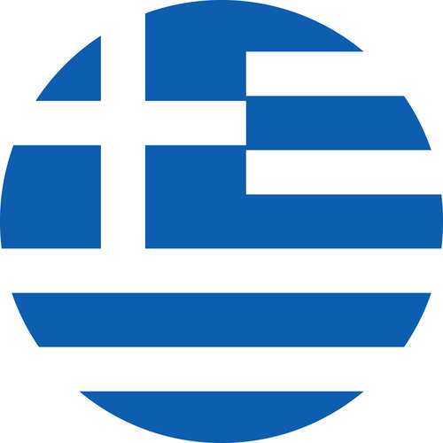 GREECE COUNTRY FLAG | STICKER | DECAL | MULTIPLE STYLES TO CHOOSE FROM [Size: Circle - 75mm Diameter]