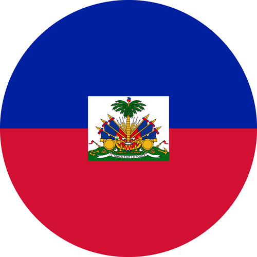 HAITI COUNTRY FLAG | STICKER | DECAL | MULTIPLE STYLES TO CHOOSE FROM [Size: Circle - 75mm Diameter]