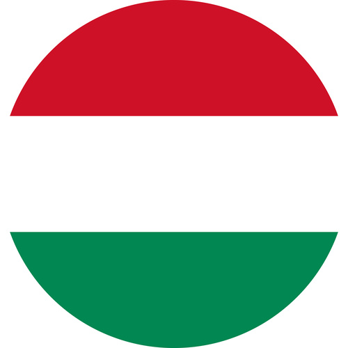 HUNGARY COUNTRY FLAG | STICKER | DECAL | MULTIPLE STYLES TO CHOOSE FROM [Size: Circle - 75mm Diameter]