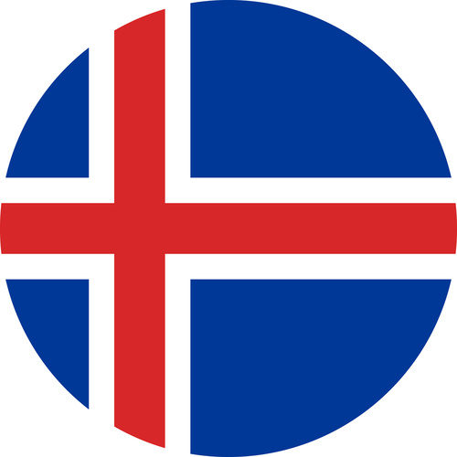 ICELAND COUNTRY FLAG | STICKER | DECAL | MULTIPLE STYLES TO CHOOSE FROM [Size: Circle - 75mm Diameter]
