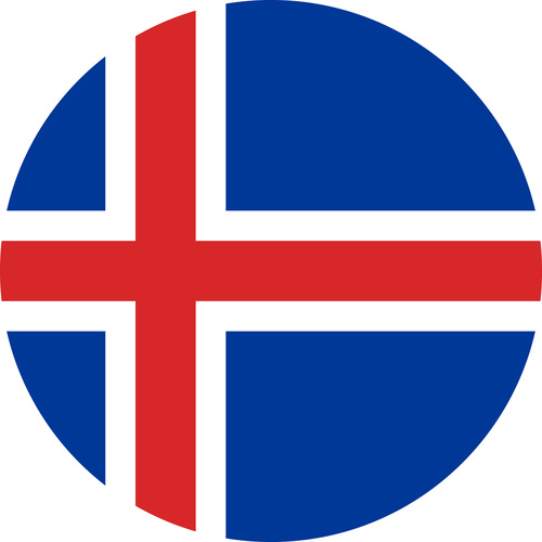 ICELAND COUNTRY FLAG | STICKER | DECAL | MULTIPLE STYLES TO CHOOSE FROM [Size: Circle - 75mm Diameter]