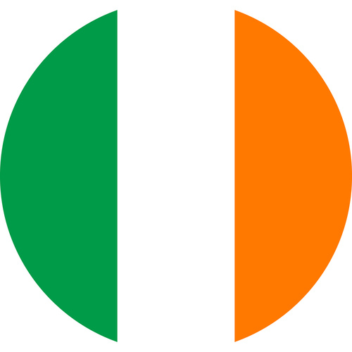 IRELAND COUNTRY FLAG | STICKER | DECAL | MULTIPLE STYLES TO CHOOSE FROM [Size: Circle - 75mm Diameter]