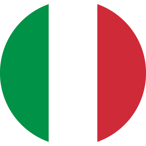 ITALY COUNTRY FLAG | STICKER | DECAL | MULTIPLE STYLES TO CHOOSE FROM [Size: Circle - 75mm Diameter]