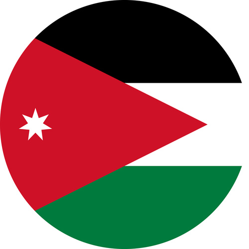 JORDAN COUNTRY FLAG | STICKER | DECAL | MULTIPLE STYLES TO CHOOSE FROM [Size: Circle - 75mm Diameter]