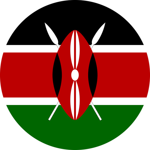 KENYA COUNTRY FLAG | STICKER | DECAL | MULTIPLE STYLES TO CHOOSE FROM [Size: Circle - 75mm Diameter]