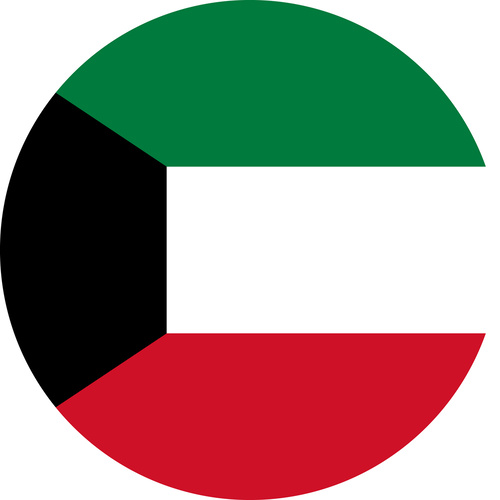 KUWAIT COUNTRY FLAG | STICKER | DECAL | MULTIPLE STYLES TO CHOOSE FROM [Size: Circle - 75mm Diameter]