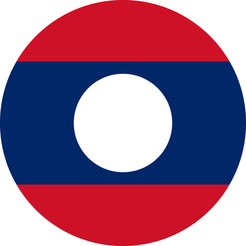 LAOS COUNTRY FLAG | STICKER | DECAL | MULTIPLE STYLES TO CHOOSE FROM [Size: Circle - 75mm Diameter]