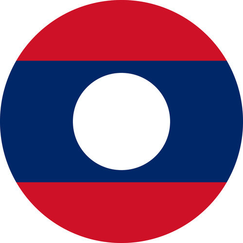 LAOS COUNTRY FLAG | STICKER | DECAL | MULTIPLE STYLES TO CHOOSE FROM [Size: Circle - 75mm Diameter]