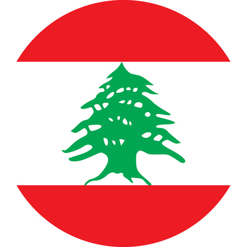 LEBANON COUNTRY FLAG | STICKER | DECAL | MULTIPLE STYLES TO CHOOSE FROM [Size: Circle - 75mm Diameter]