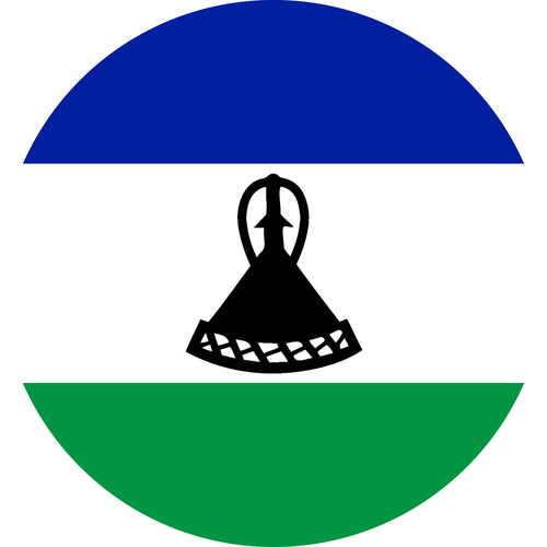 LESOTHO COUNTRY FLAG | STICKER | DECAL | MULTIPLE STYLES TO CHOOSE FROM [Size: Circle - 75mm Diameter]