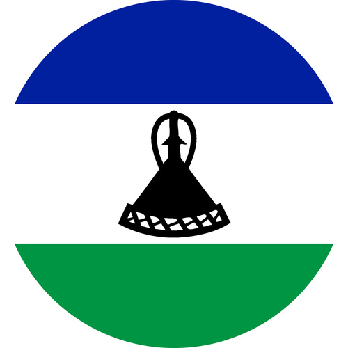 LESOTHO COUNTRY FLAG | STICKER | DECAL | MULTIPLE STYLES TO CHOOSE FROM [Size: Circle - 75mm Diameter]
