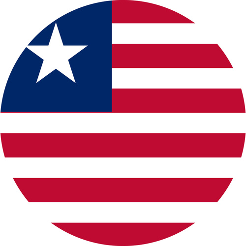 LIBERIA COUNTRY FLAG | STICKER | DECAL | MULTIPLE STYLES TO CHOOSE FROM [Size: Circle - 75mm Diameter]