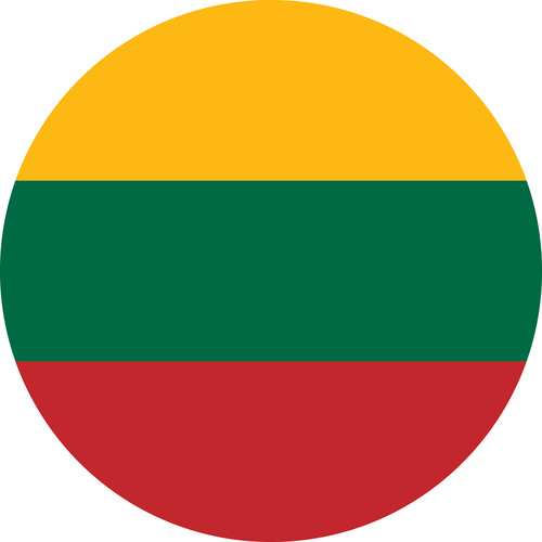 LITHUANIA COUNTRY FLAG | STICKER | DECAL | MULTIPLE STYLES TO CHOOSE FROM [Size: Circle - 75mm Diameter]