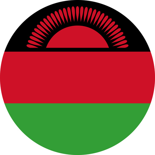 MALAWI COUNTRY FLAG | STICKER | DECAL | MULTIPLE STYLES TO CHOOSE FROM [Size: Circle - 75mm Diameter]