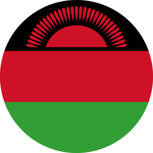MALAWI COUNTRY FLAG | STICKER | DECAL | MULTIPLE STYLES TO CHOOSE FROM [Size: Circle - 75mm Diameter]