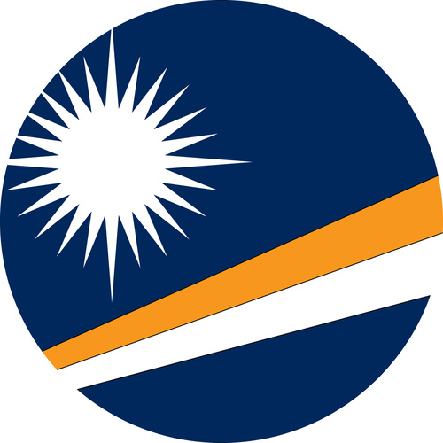 MARSHALL ISLANDS COUNTRY FLAG | STICKER | DECAL | MULTIPLE STYLES TO CHOOSE FROM [Size: Circle - 75mm Diameter]