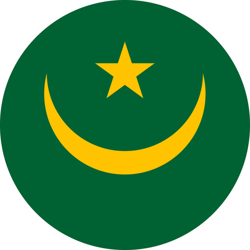 MAURITANIA COUNTRY FLAG | STICKER | DECAL | MULTIPLE STYLES TO CHOOSE FROM [Size: Circle - 75mm Diameter]