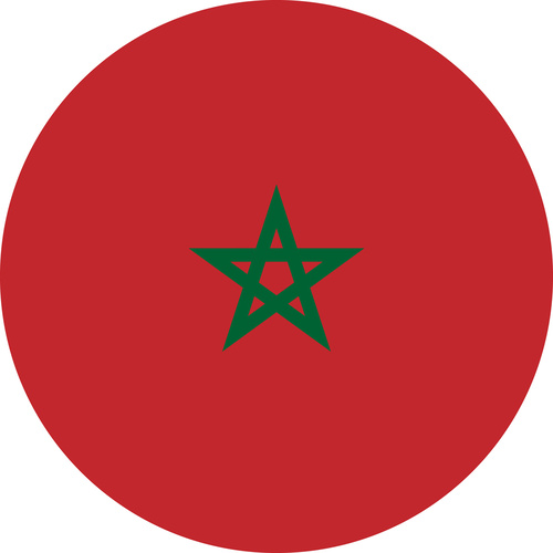 MOROCCO COUNTRY FLAG | STICKER | DECAL | MULTIPLE STYLES TO CHOOSE FROM [Size: Circle - 75mm Diameter]