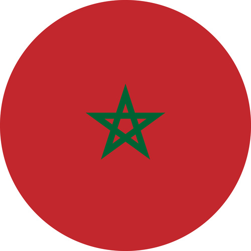 MOROCCO COUNTRY FLAG | STICKER | DECAL | MULTIPLE STYLES TO CHOOSE FROM [Size: Circle - 75mm Diameter]