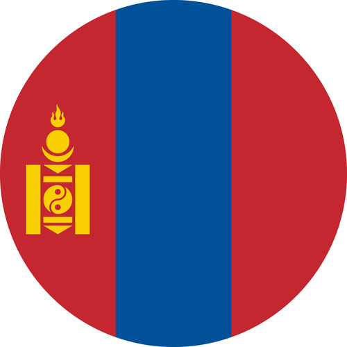 MONGOLIA COUNTRY FLAG | STICKER | DECAL | MULTIPLE STYLES TO CHOOSE FROM [Size: Circle - 75mm Diameter]