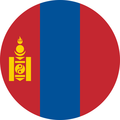 MONGOLIA COUNTRY FLAG | STICKER | DECAL | MULTIPLE STYLES TO CHOOSE FROM [Size: Circle - 75mm Diameter]