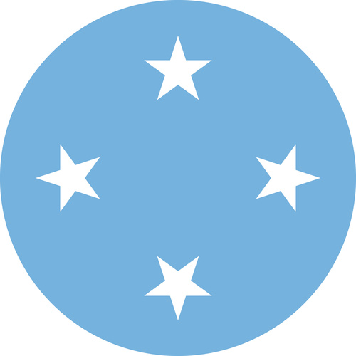 MICRONESIA COUNTRY FLAG | STICKER | DECAL | MULTIPLE STYLES TO CHOOSE FROM [Size: Circle - 75mm Diameter]