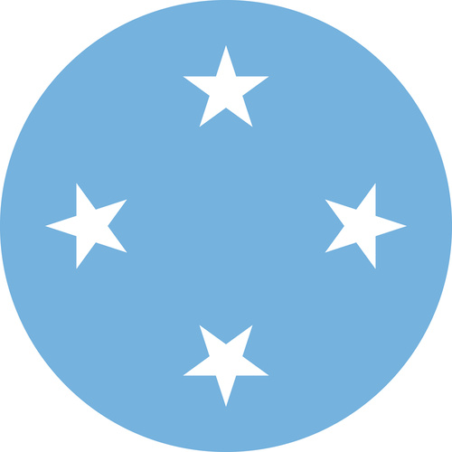 MICRONESIA COUNTRY FLAG | STICKER | DECAL | MULTIPLE STYLES TO CHOOSE FROM [Size: Circle - 75mm Diameter]