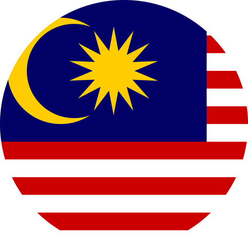 MALAYSIA COUNTRY FLAG | STICKER | DECAL | MULTIPLE STYLES TO CHOOSE FROM [Size: Circle - 75mm Diameter]