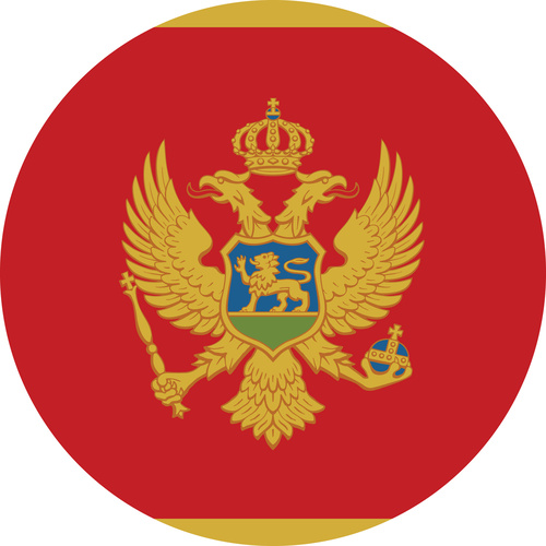 MONTENEGRO COUNTRY FLAG | STICKER | DECAL | MULTIPLE STYLES TO CHOOSE FROM [Size: Circle - 75mm Diameter]
