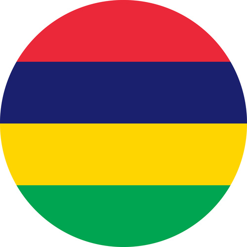 MAURITIUS COUNTRY FLAG | STICKER | DECAL | MULTIPLE STYLES TO CHOOSE FROM [Size: Circle - 75mm Diameter]