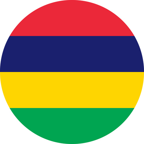 MAURITIUS COUNTRY FLAG | STICKER | DECAL | MULTIPLE STYLES TO CHOOSE FROM [Size: Circle - 75mm Diameter]