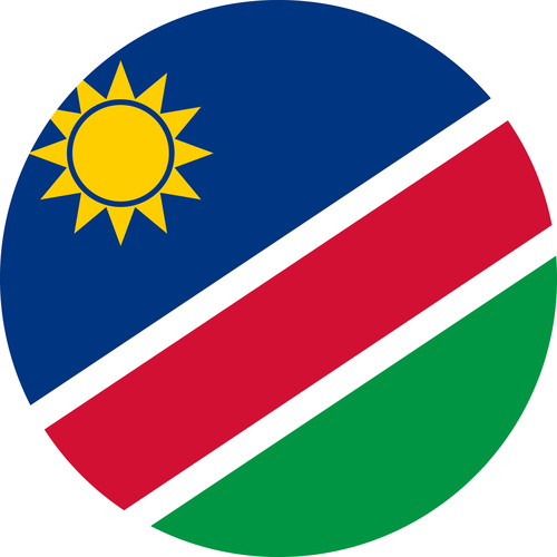 NAMIBIA COUNTRY FLAG | STICKER | DECAL | MULTIPLE STYLES TO CHOOSE FROM [Size: Circle - 75mm Diameter]