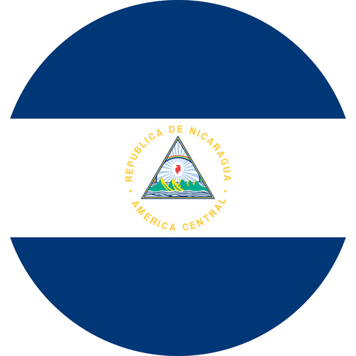 NICARAGUA COUNTRY FLAG | STICKER | DECAL | MULTIPLE STYLES TO CHOOSE FROM [Size: Circle - 75mm Diameter]