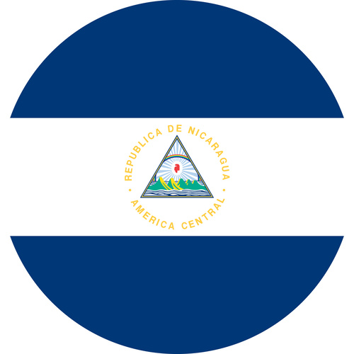 NICARAGUA COUNTRY FLAG | STICKER | DECAL | MULTIPLE STYLES TO CHOOSE FROM [Size: Circle - 75mm Diameter]