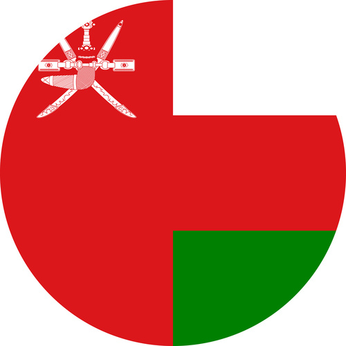 OMAN COUNTRY FLAG | STICKER | DECAL | MULTIPLE STYLES TO CHOOSE FROM [Size: Circle - 75mm Diameter]