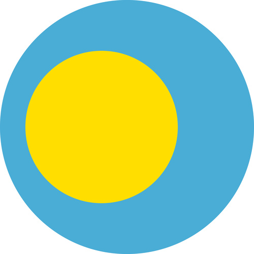 PALAU COUNTRY FLAG | STICKER | DECAL | MULTIPLE STYLES TO CHOOSE FROM [Size: Circle - 75mm Diameter]